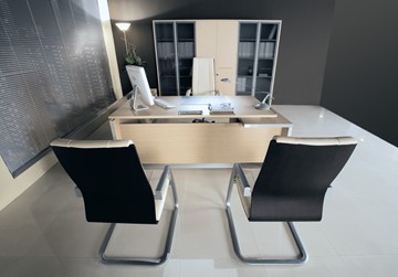 Офисный стол для директора Reventon, зебрано песочный, правый (180х90х76) МЕ 130 в Курске - предосмотр 5