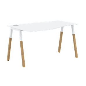 Письменный стол левый FORTA Белый-Белый-Бук  FCT 1367 (L) (1380х900(670)х733) в Курске