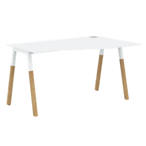 Письменный стол правый FORTA Белый-Белый-Бук  FCT 1367 (R) (1380х900(670)х733) в Курске