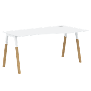 Письменный стол правый FORTA Белый-Белый-Бук  FCT 1567  (R) (1580х900(670)х733) в Курске