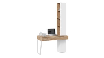 Компьютерный стол со шкафом комбинированным Порто СМ-393.15.012 (Белый жемчуг/Яблоня беллуно/Белый софт) в Курске