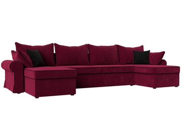 Большой П-образный диван Элис, Бордовый (микровельвет) в Курске