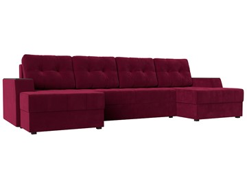 П-образный диван Эмир, Бордовый (Микровельвет) боннель в Курске