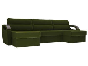 Большой П-образный диван Форсайт, Зеленый (микровельвет) в Курске