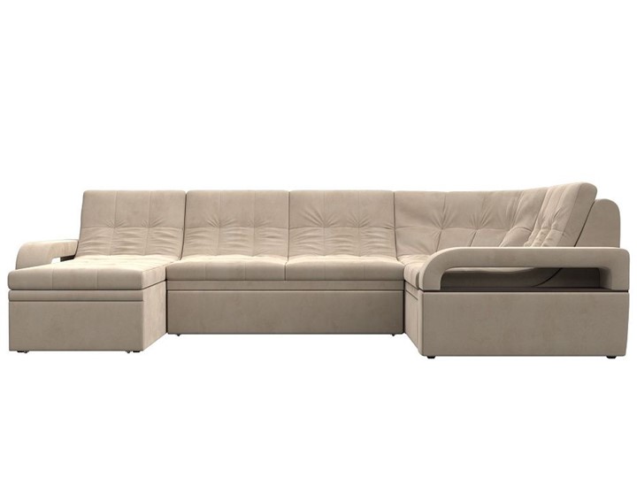 П-образный диван Лига-035, Бежевый (велюр) в Курске - изображение 3