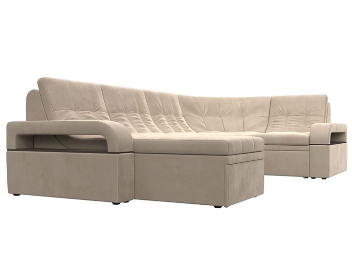 П-образный диван Лига-035, Бежевый (велюр) в Курске - изображение 6