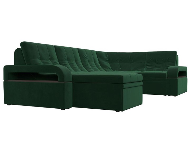 П-образный диван Лига-035, Зеленый (велюр) в Курске - изображение 5