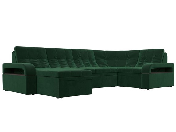 П-образный диван Лига-035, Зеленый (велюр) в Курске - изображение