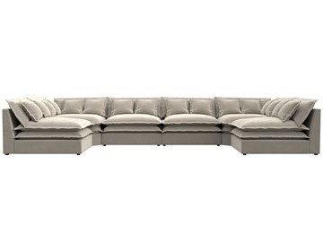 Большой П-образный диван Лига-040, Бежевый (микровельвет) в Курске - предосмотр 1