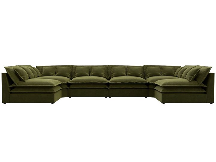 П-образный диван Лига-040, Зеленый (микровельвет) в Курске - изображение 1