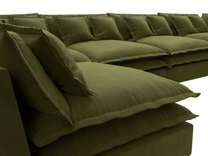 П-образный диван Лига-040, Зеленый (микровельвет) в Курске - изображение 3