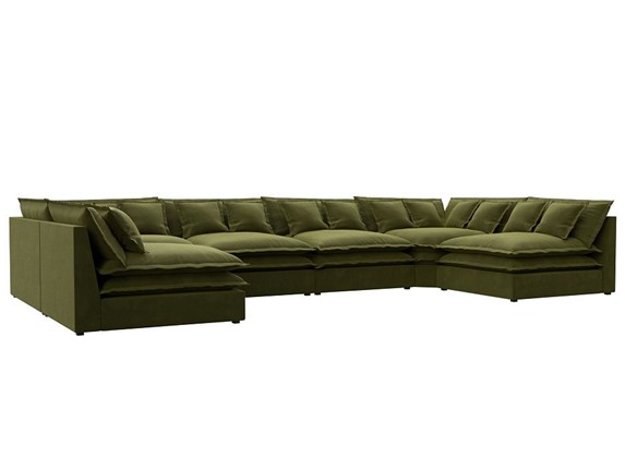 П-образный диван Лига-040, Зеленый (микровельвет) в Курске - изображение