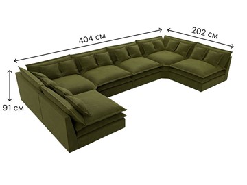 П-образный диван Лига-040, Зеленый (микровельвет) в Курске - предосмотр 6