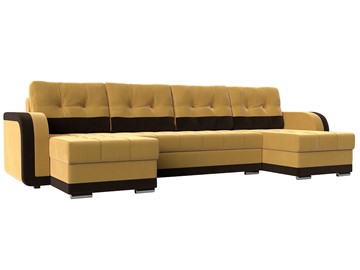 П-образный диван Марсель, Желтый\Коричневый (Микровельвет) в Курске