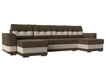 П-образный диван Честер, коричневый/бежевый (рогожка) в Курске