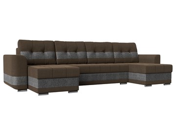 П-образный диван Честер, Коричневый/серый (рогожка) в Курске