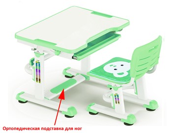 Растущая парта + стул Mealux BD-08 Teddy, green, зеленая в Курске