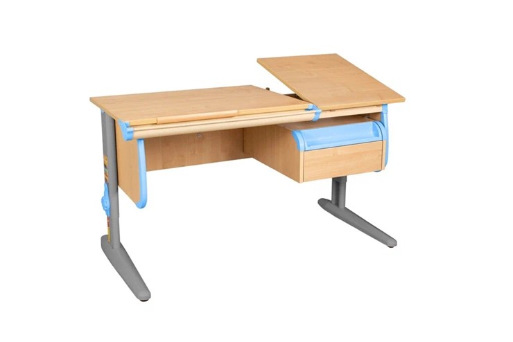 Детский стол-трансформер 1/75-40 (СУТ.25) + Tumba 1 Бежевый/Серый/Ниагара в Курске - изображение 3