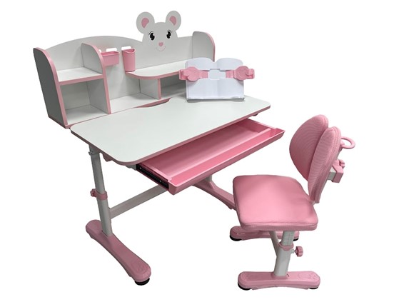 Парта растущая + стул Carezza Pink FUNDESK в Курске - изображение