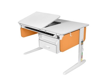 Детский стол-трансформер L/70-45 (СУТ.62)  + Tumba 8 белый-оранжевый/белый/белый с лотком в Курске