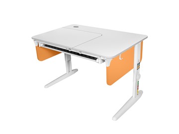 Детский стол-трансформер L/70-45 (СУТ.62) белый-оранжевый/белый/белый с лотком в Курске