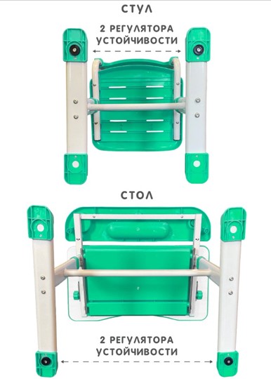 Растущие парта + стул SET HOLTO-17А, зеленый в Курске - изображение 12