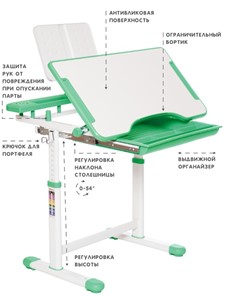 Растущие парта + стул SET HOLTO-17А, зеленый в Курске - предосмотр 5