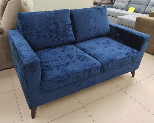 Прямой диван Рим МД Краш 15 темно синий в Курске - изображение