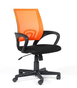 Кресло компьютерное CHAIRMAN 696 black Сетчатый акрил DW66 оранжевый в Курске